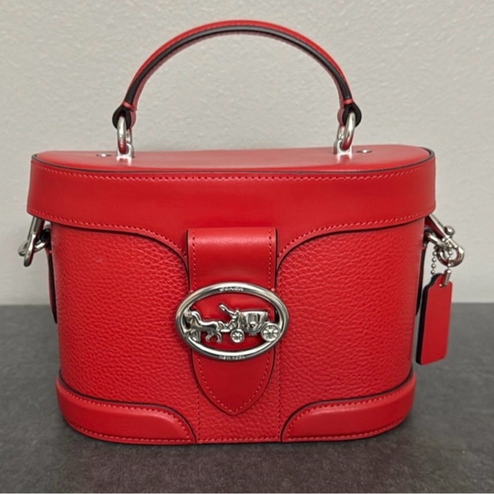 Coach Georgie Gem Crossbody Bag with Structured Design and Silver Hardware